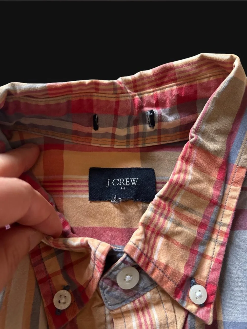 J. Crew multicolored plaid slim fit button-up shirt